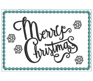 Stickdatei - ITH Postkarte Merry Christmas 1